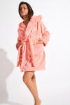 ZARELA PILO fleece coral bathrobe