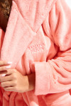 ZARELA PILO fleece coral bathrobe