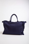 Tans Carlina navy blue cotton tote bag