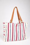 Zalae Synaelle Red Striped Shopping Bag