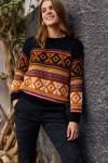 OHAN HAMPSHINE women's black sweater with graphic patterns