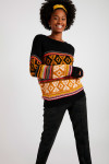 OHAN HAMPSHINE women's black sweater with graphic patterns