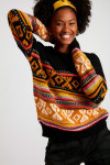 OHAN HAMPSHINE women's black sweater with graphic patterns