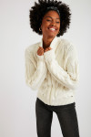 SIDLEY CHOCTAW women's ecru cable knit cardigan