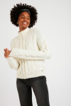 SIDLEY CHOCTAW women's ecru cable knit cardigan