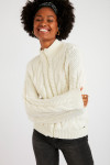 SIDLEY CHOCTAW women's ecru cable knit cardigan