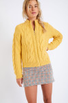 Sidley Choctaw women's yellow zip-up sweater