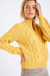 Sidley Choctaw women's yellow zip-up sweater