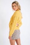 Sidley Choctaw women's yellow zip-up sweater