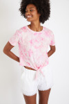 Clovis Palmbeach women's pink tie-dye T-shirt