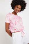 Clovis Palmbeach dames roze tie-dye T-shirt
