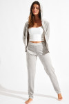 KEENAN SEALAKE light grey velvet trousers