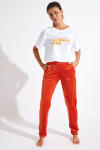 KEENAN SEALAKE orange velvet trousers