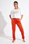 KEENAN SEALAKE orange velvet trousers