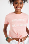 Clovis Solarium dames-T-shirt zalmroze