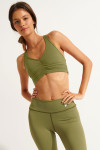 FLOW WELLNESS khaki sports bra