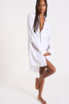 Vestido camisero blanco con bordado azul GASTED SUNTRIP