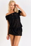 JAMES TIMBERLANE short black beach tunic