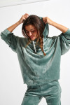 BRADLEY SEALAKE almond green velvet sweatshirt