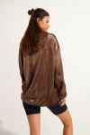 BRADLEY SEALAKE taupe velvet sweatshirt