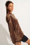 BRADLEY SEALAKE taupe velvet sweatshirt