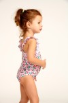 Banana Moon COLORSUN Baby Tunes Toddler's Pink One-Piece Swimsuit Size 18M