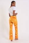 Smiledye Noelo orange tie-and-dye flared trousers
