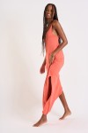 ENOHA PAULA long orange cotton dress with straps