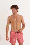 Bañador tipo short rojo con piñas para hombre MANLY OCOONOR