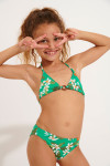 Girls' ACACIA KELEPO green floral bikini