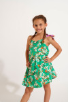 Girls' BAPO KELEPOA green floral mini dress