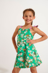 Girls' BAPO KELEPOA green floral mini dress