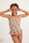 Maillot de bain 1 pièce fillette fleuri LEAFY DAISYDREAM