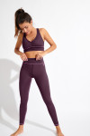 WELLNESS AETO plum colour sport leggings