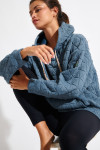 JAYPEAK BRADLEY glacier blue quilted sweatshirt