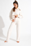 BAYJOY FLOWEGA cream straight-leg jogging trousers