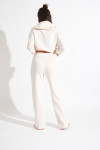 BAYJOY FLOWEGA cream straight-leg jogging trousers