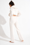 BAYJOY FLOWEGA cream straight-leg jogging trousers