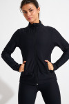 Cardigan sportivo con zip nero FOCUS WELLBLISS