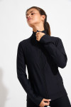 Cardigan sportivo con zip nero FOCUS WELLBLISS