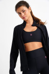 Cardigan sportivo con zip nero FOCUS WELLBLISS