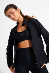 Cardigan sportivo con zip nero FOCUS WELLBLISS