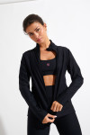 Cardigan sportivo con zip nero FOCUS WELLBLISS