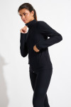 Cardigan sportivo con zip nero FOCUS WELLBLISS