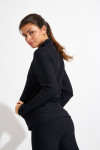 Cardigan sportivo con zip nero FOCUS WELLBLISS