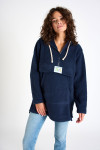 Maglione lungo in pile blu navy SNOWBOWL ISILA