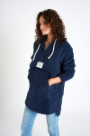 Maglione lungo in pile blu navy SNOWBOWL ISILA