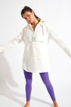 SNOWBOWL ISILA long ecru fleece sweatshirt