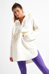 SNOWBOWL ISILA long ecru fleece sweatshirt