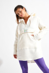 SNOWBOWL ISILA long ecru fleece sweatshirt